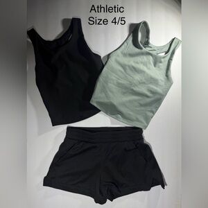 Black and Green Tank Tops with Black Shorts Athletic Bundle